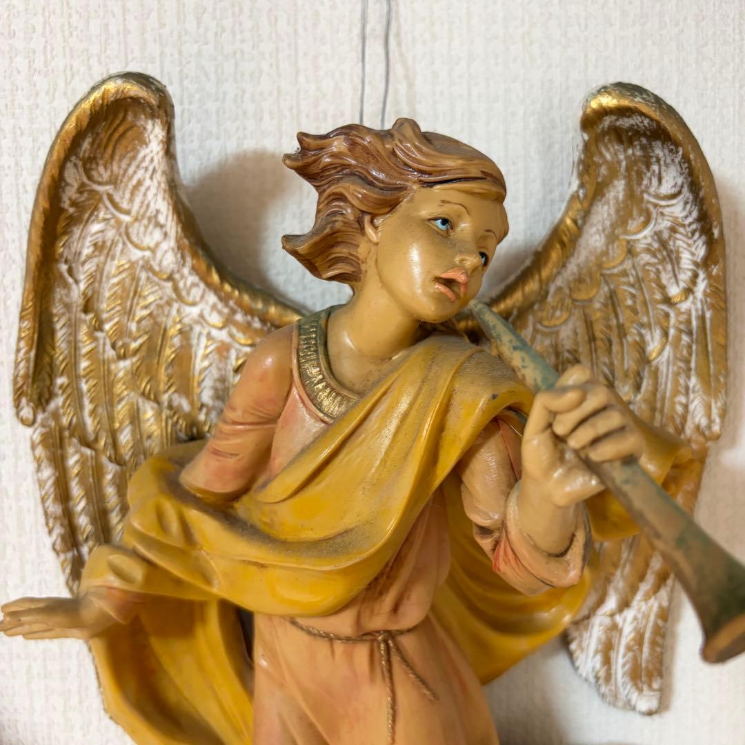 ヴィンテージ 天使 壁掛けオブジェ 約28cm イタリア製 エンジェル