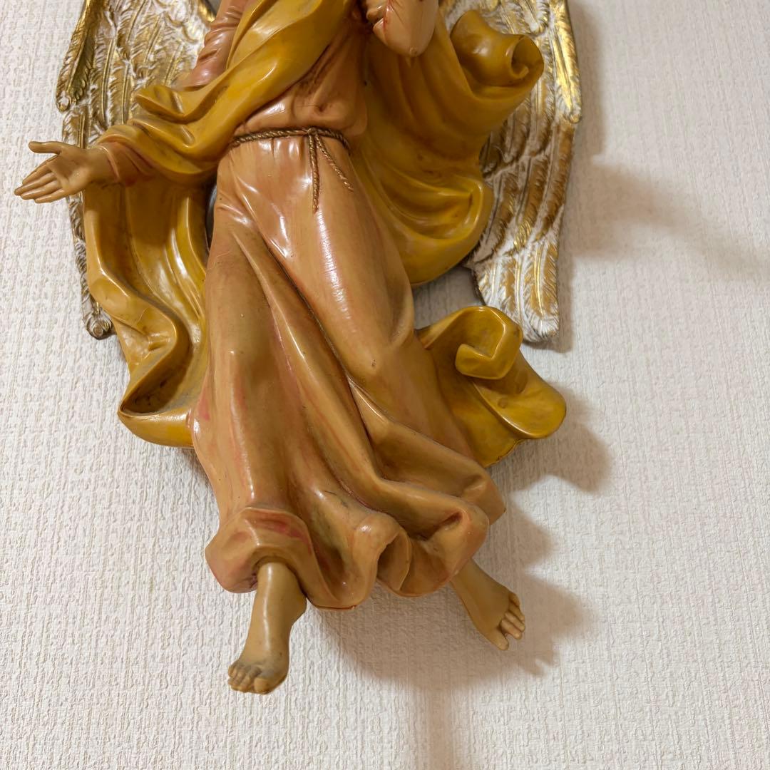 ヴィンテージ 天使 壁掛けオブジェ 約28cm イタリア製 エンジェル