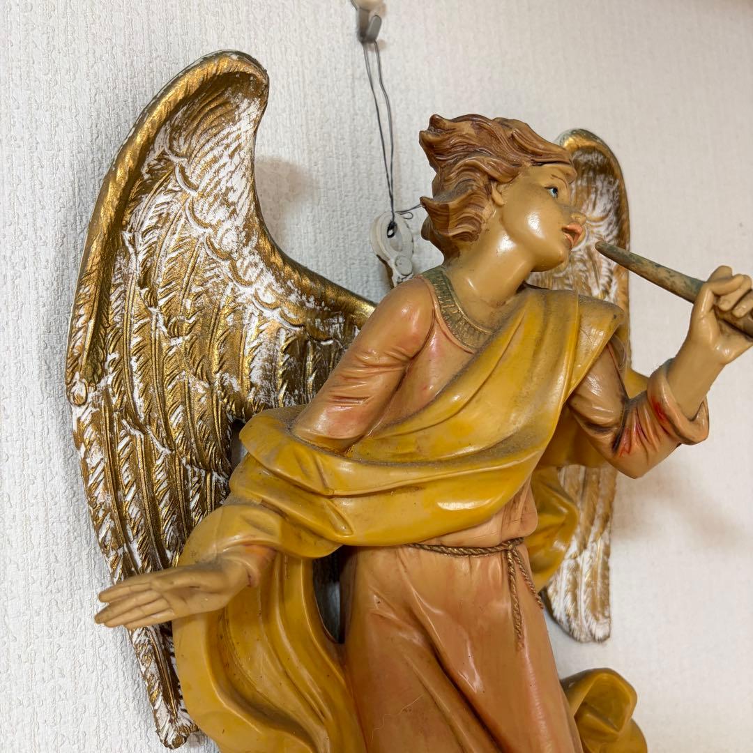 ヴィンテージ 天使 壁掛けオブジェ 約28cm イタリア製 エンジェル