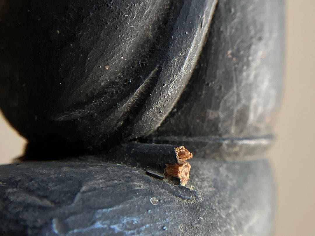 【古格の眼光 木彫天神像 約8㎝ 江戸後期頃 陰陽道 地方民間信仰】郷土玩具仏像