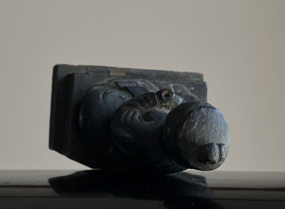 【古格の眼光 木彫天神像 約8㎝ 江戸後期頃 陰陽道 地方民間信仰】郷土玩具仏像