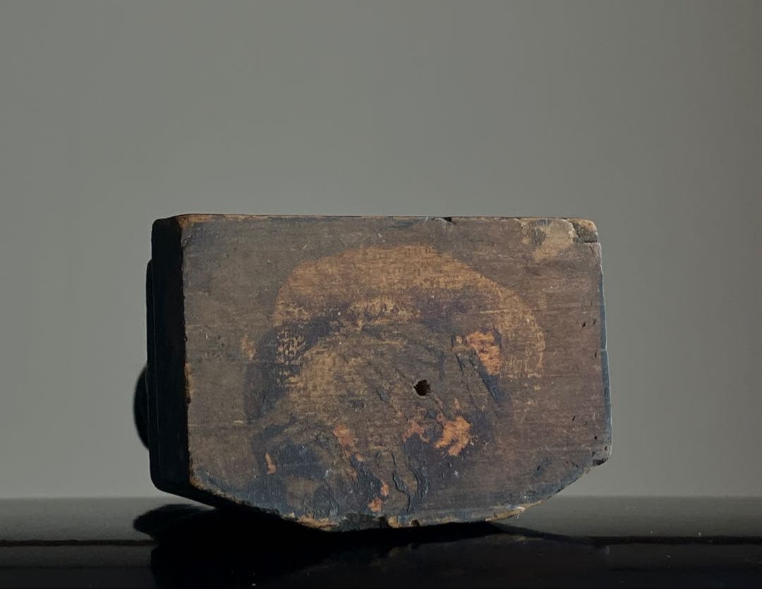 【古格の眼光 木彫天神像 約8㎝ 江戸後期頃 陰陽道 地方民間信仰】郷土玩具仏像