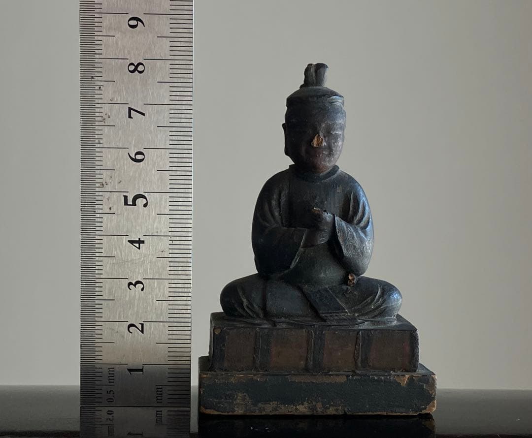 【古格の眼光 木彫天神像 約8㎝ 江戸後期頃 陰陽道 地方民間信仰】郷土玩具仏像