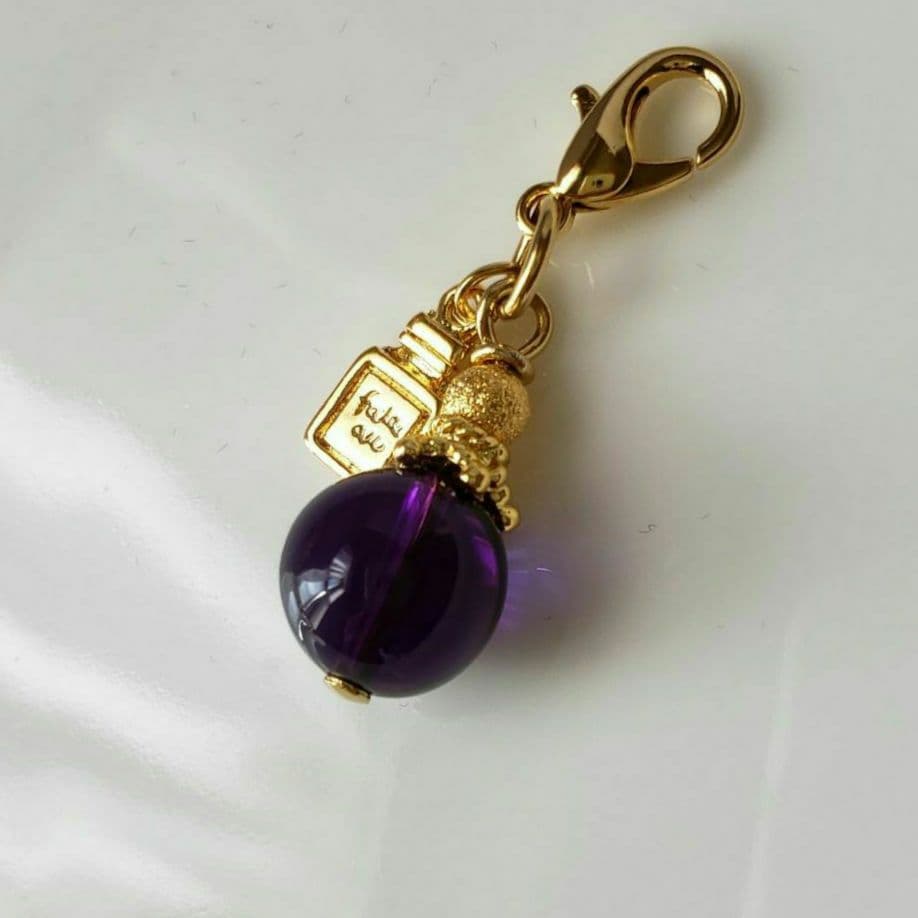 売却済み　328　アメジスト　10mm　香水瓶みたいな開運チャーム
