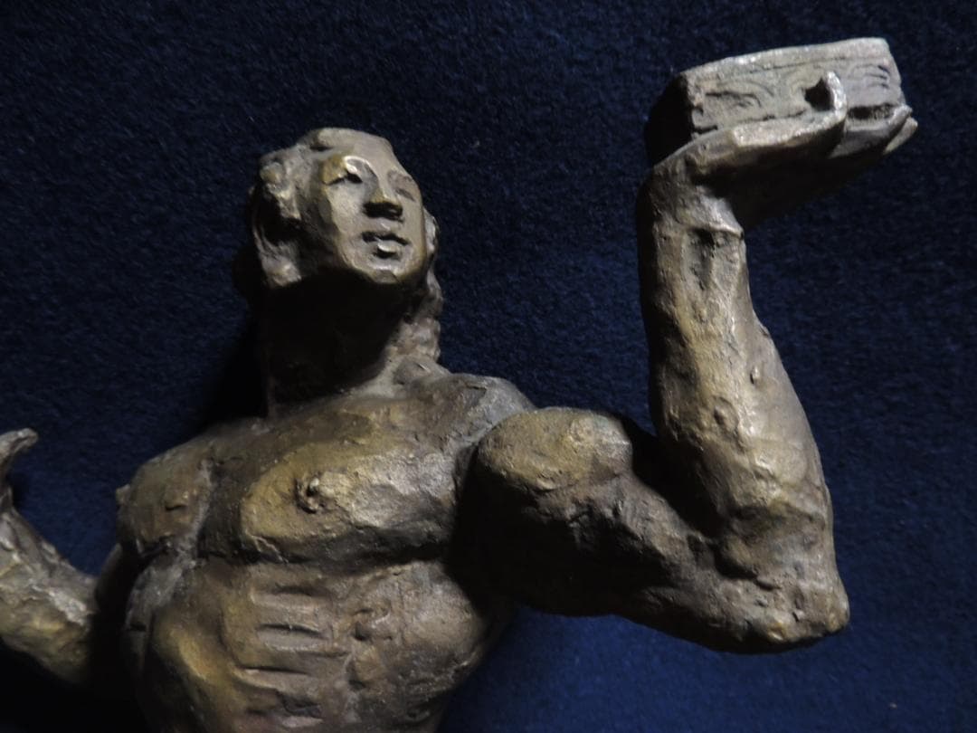 北村西望「浦島-長寿の舞」ブロンズ、41ｃｍ＞長崎、平和記念像、浦島太郎、玉手箱