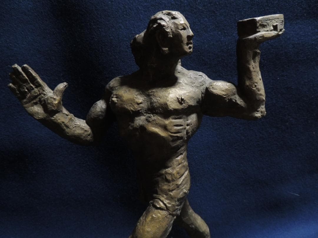 北村西望「浦島-長寿の舞」ブロンズ、41ｃｍ＞長崎、平和記念像、浦島太郎、玉手箱