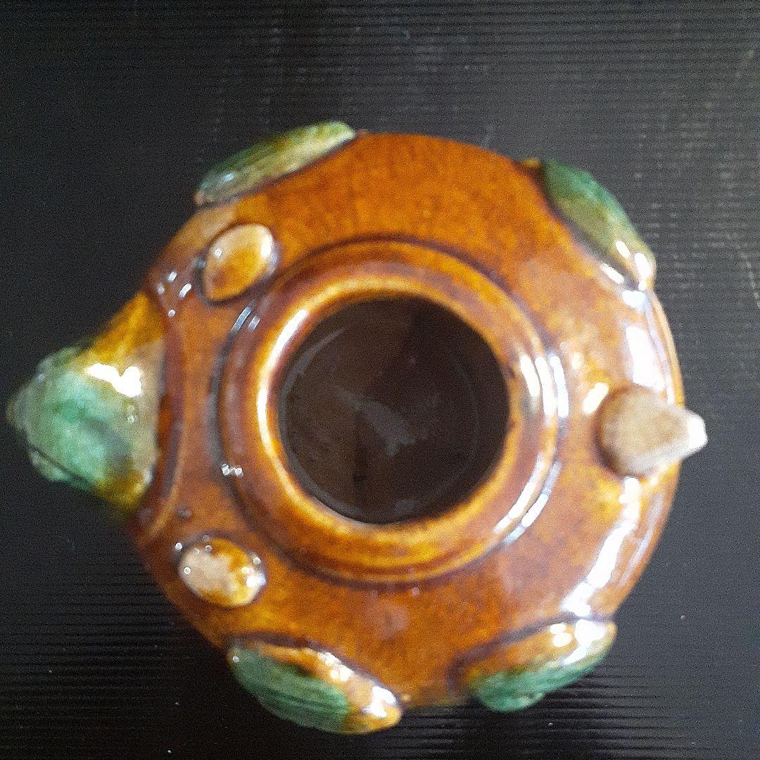 唐三彩蛙形水滴、水盂、水差　書道用