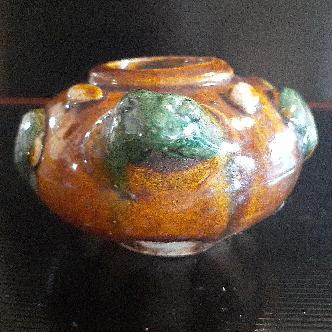 唐三彩蛙形水滴、水盂、水差　書道用