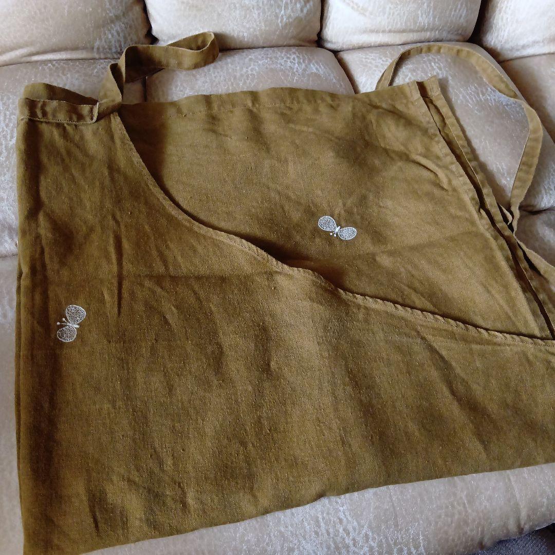 ミナペルホネン　ちょうちょ　リネンエプロン