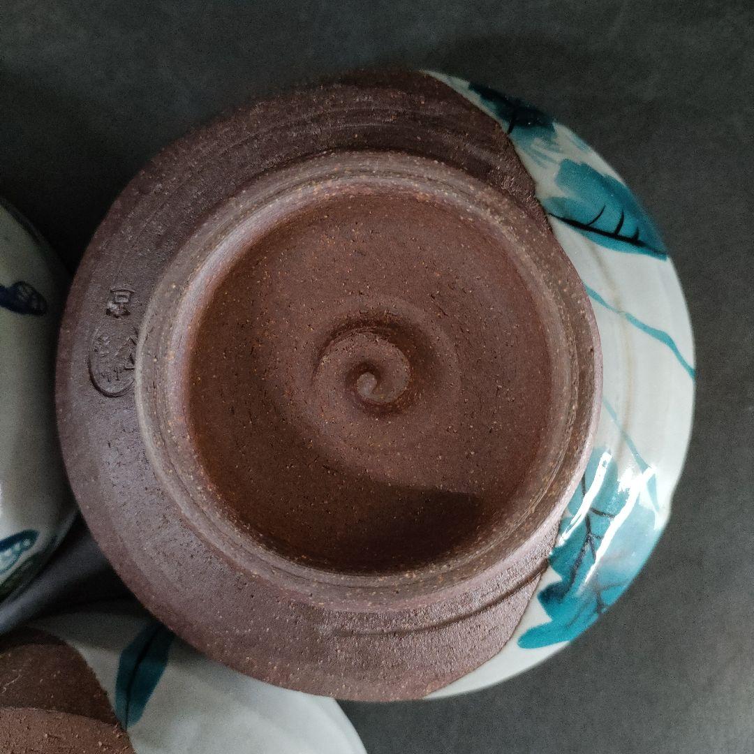 B38-9/平安 松斎 作/南蛮半掛 向付/京焼、清水焼/5客/向付/陶磁器