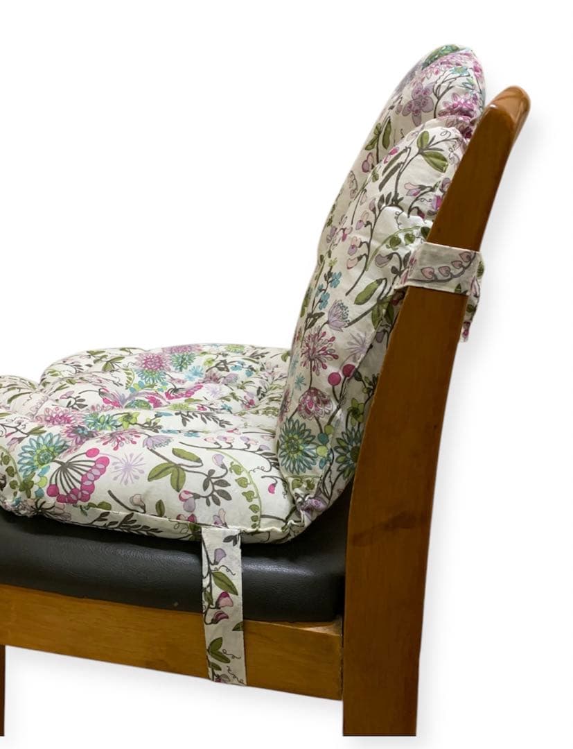 リバティ柄　背当て付きダイニングシートクッション　2枚セット