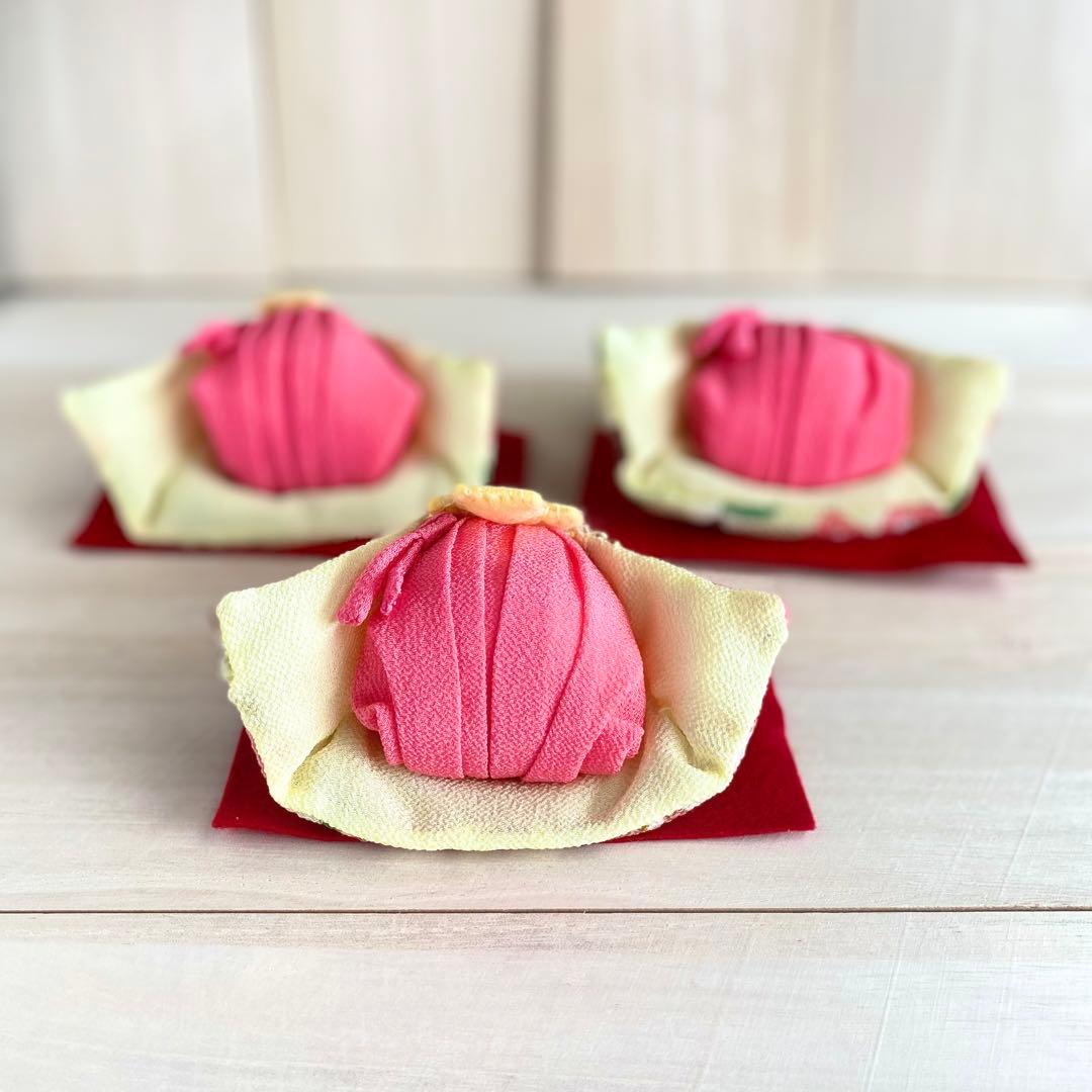 三人官女　白　ペキニーズ　★ 羊毛フェルト　雛人形　　　ハンドメイド