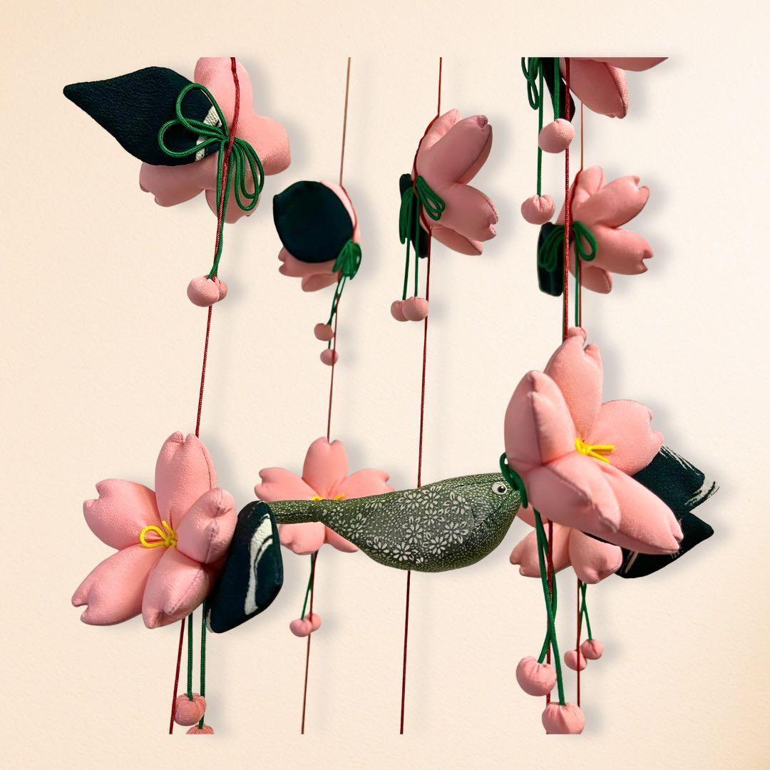 つるし飾り 桜と鶯｜春 インテリア 和モダン(TS-018)