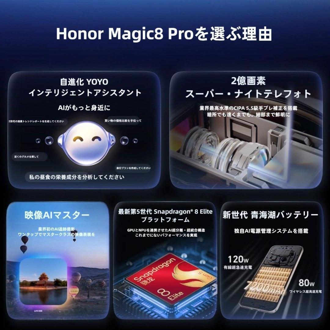 【新品未開封】HONOR Magic 8 Pro 16GB/1TB 中国版