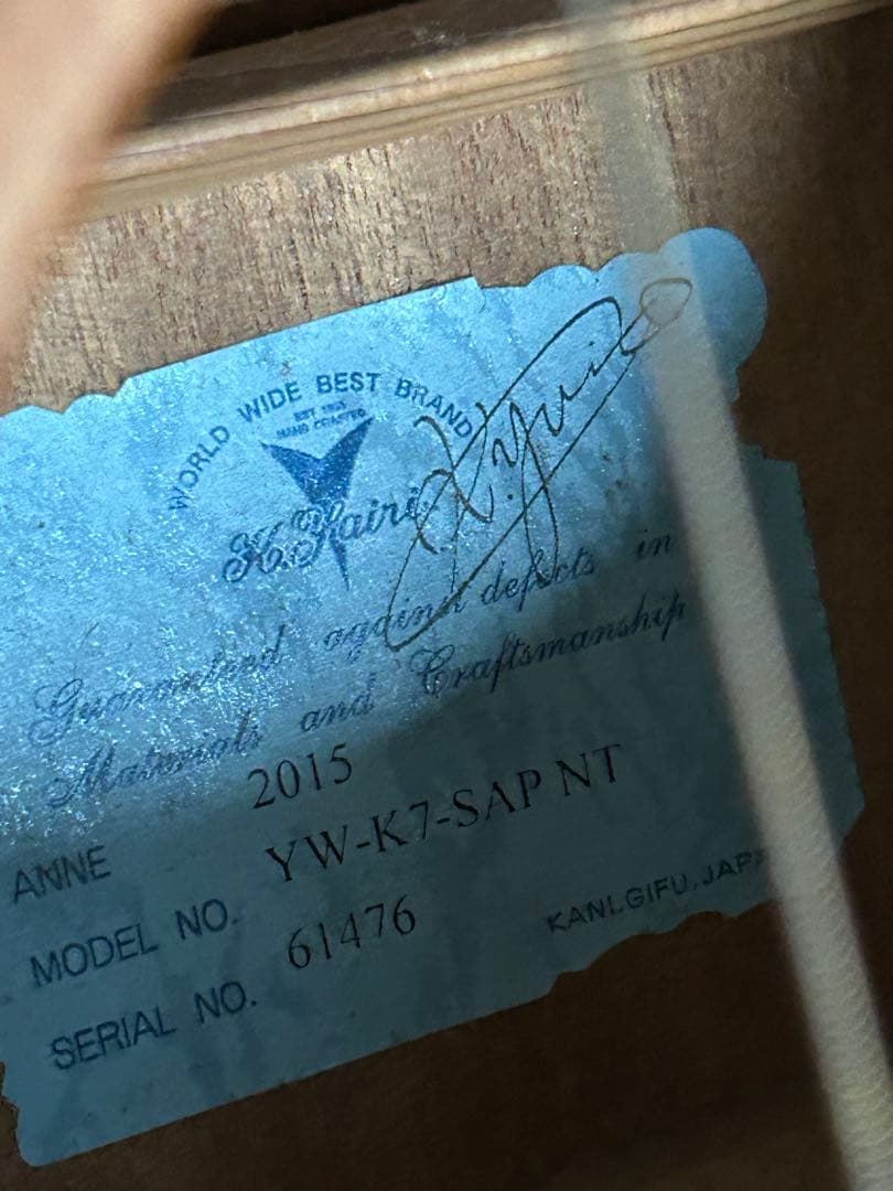 ギター k yairi YW-K7-SAP NT