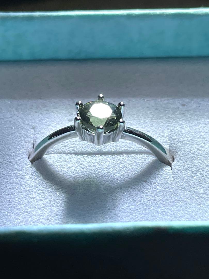 宝石質【新入荷】高品質　モルダバイト　リング　S925 フリーサイズ最強パワー