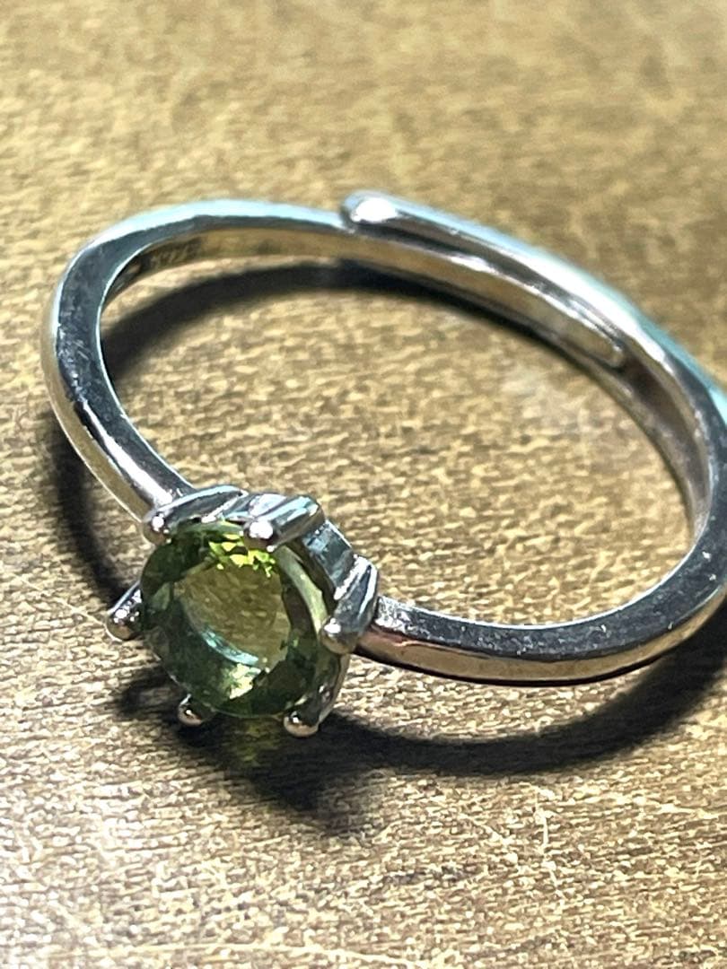 宝石質【新入荷】高品質　モルダバイト　リング　S925 フリーサイズ最強パワー