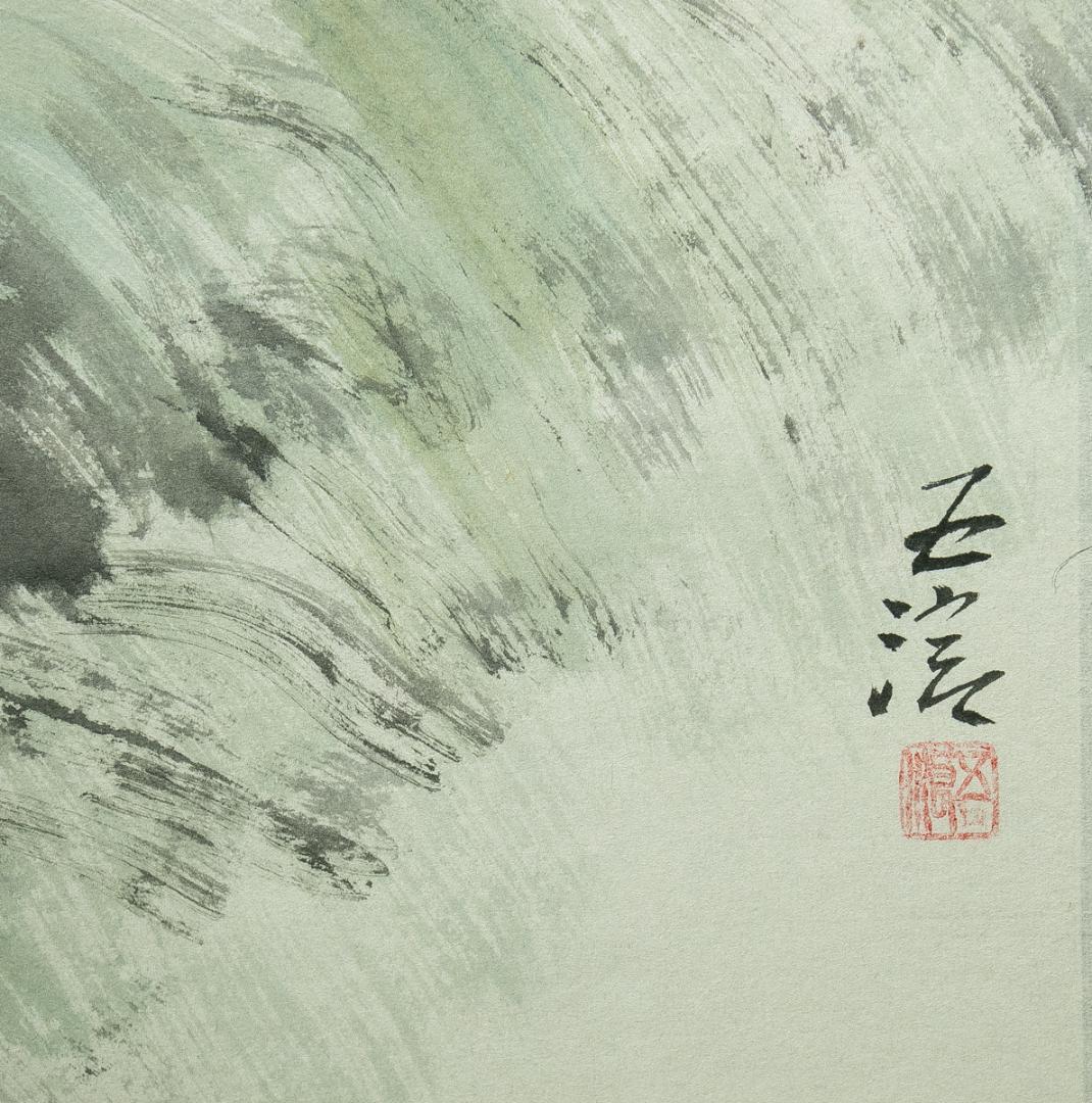 掛軸-1788　小林五浪　山里　共箱　太巻　二重箱