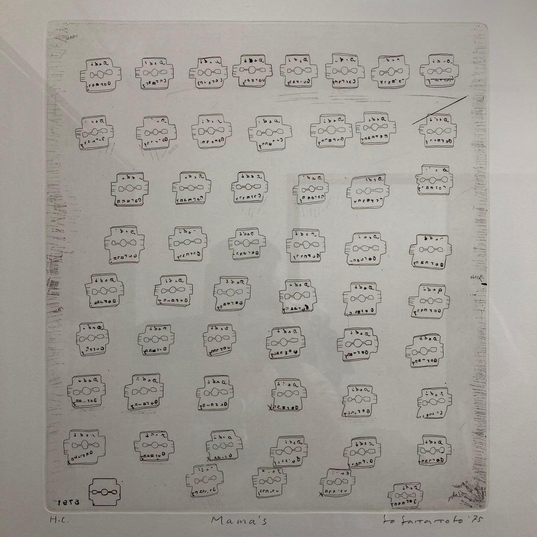 【真作】山本容子「Mama's」大判エッチング 直筆サイン 版画 絵画