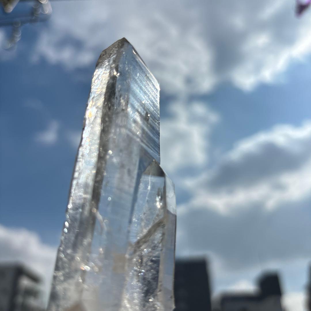 レーザー水晶クラスター　ツイン　貫入　ディアマンティーナ　ブラジル産　約502g