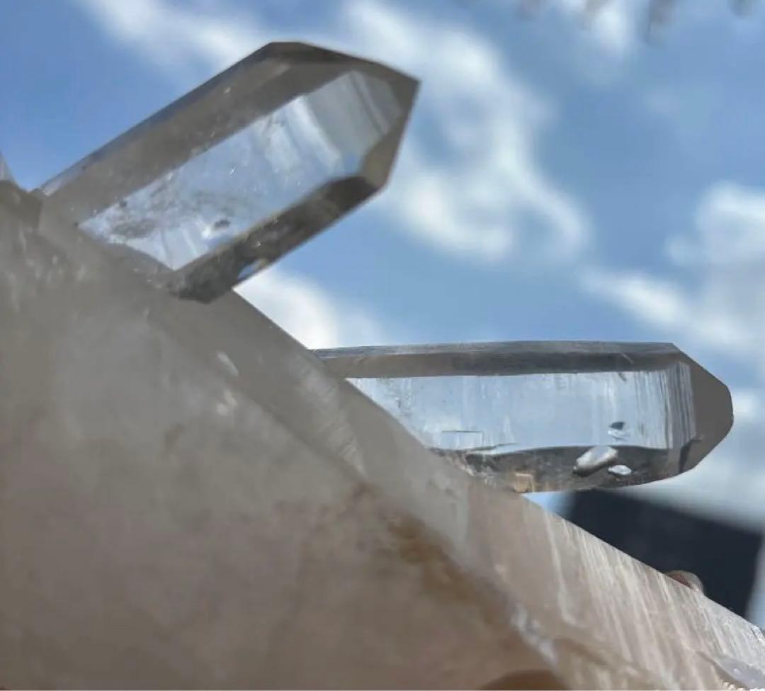 レーザー水晶クラスター　ツイン　貫入　ディアマンティーナ　ブラジル産　約502g