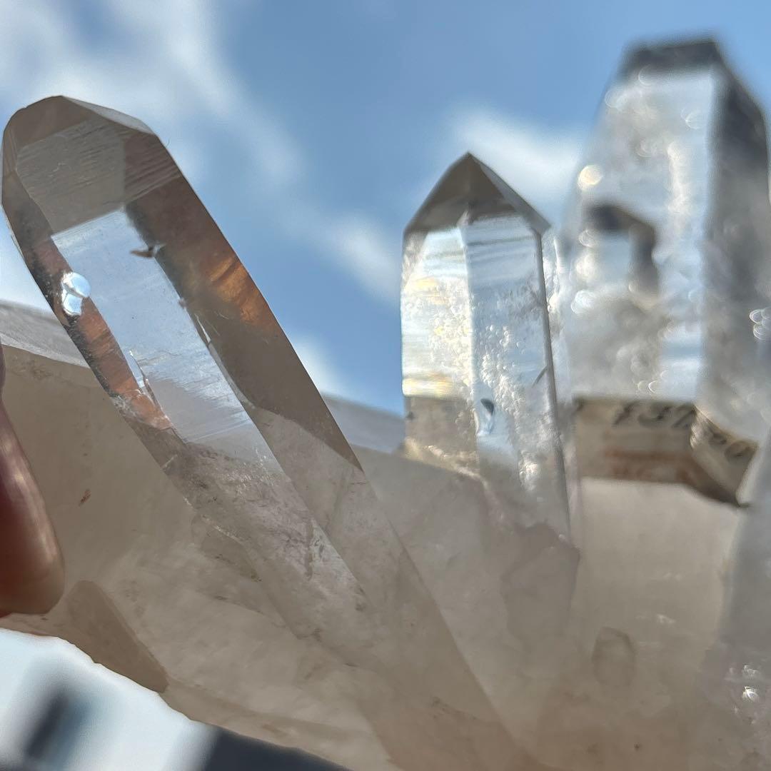 レーザー水晶クラスター　ツイン　貫入　ディアマンティーナ　ブラジル産　約502g