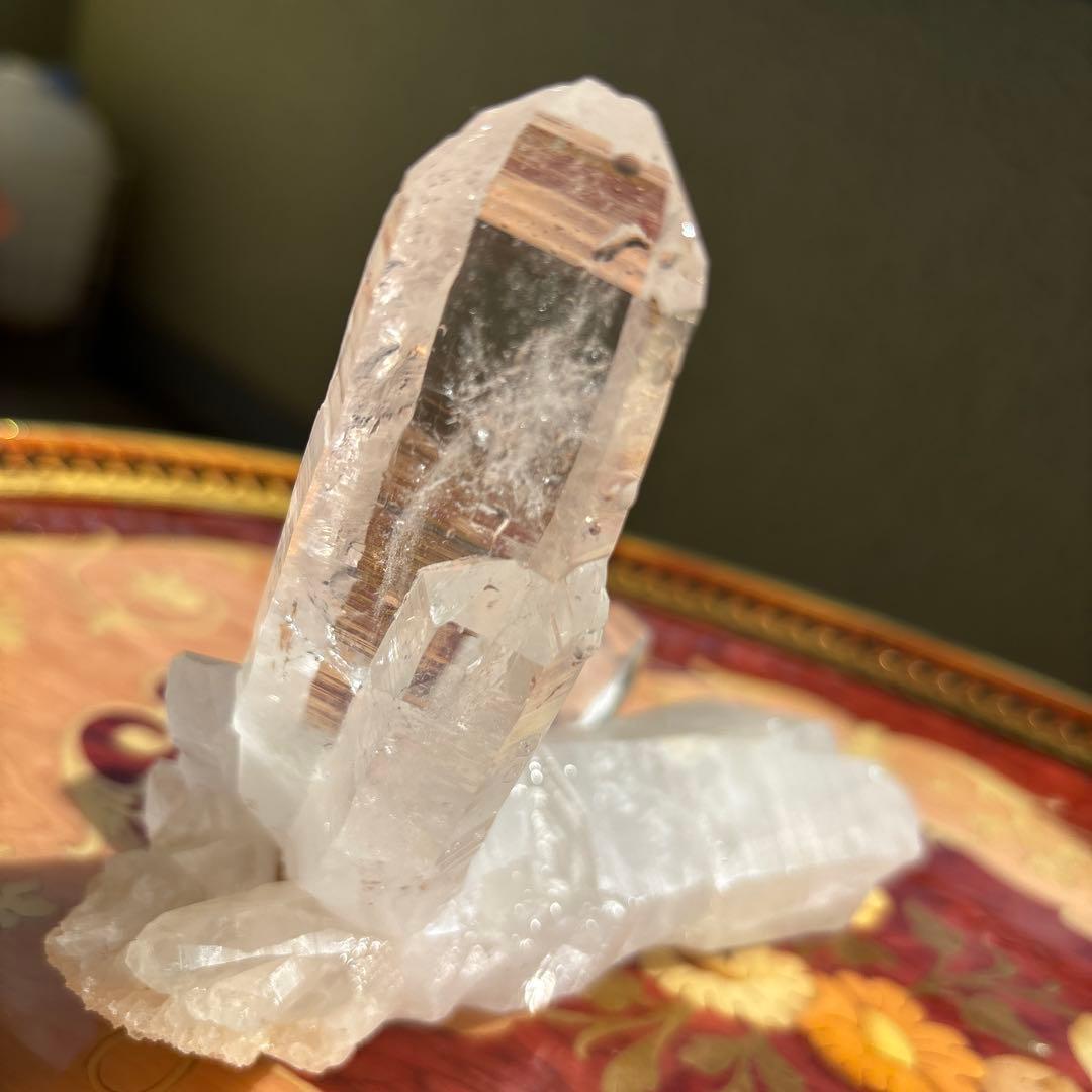 レーザー水晶クラスター　ツイン　貫入　ディアマンティーナ　ブラジル産　約502g