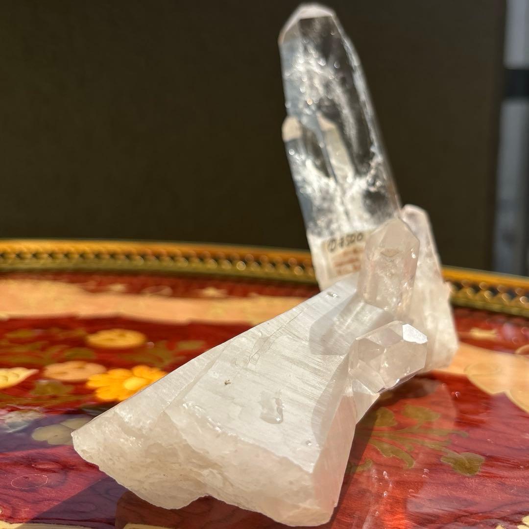 レーザー水晶クラスター　ツイン　貫入　ディアマンティーナ　ブラジル産　約502g