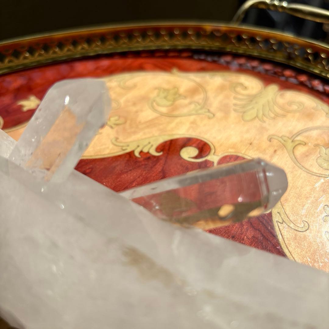 レーザー水晶クラスター　ツイン　貫入　ディアマンティーナ　ブラジル産　約502g