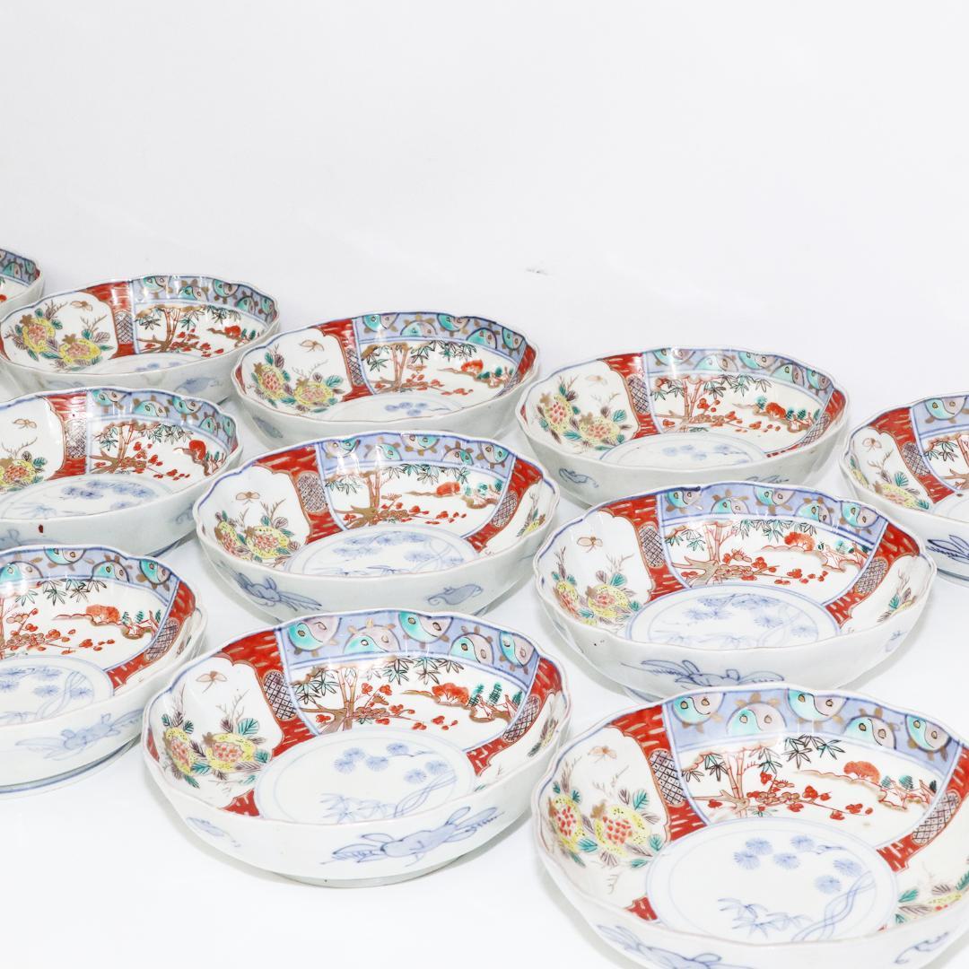 古伊万里 金襴手 松竹梅 膾皿 15客