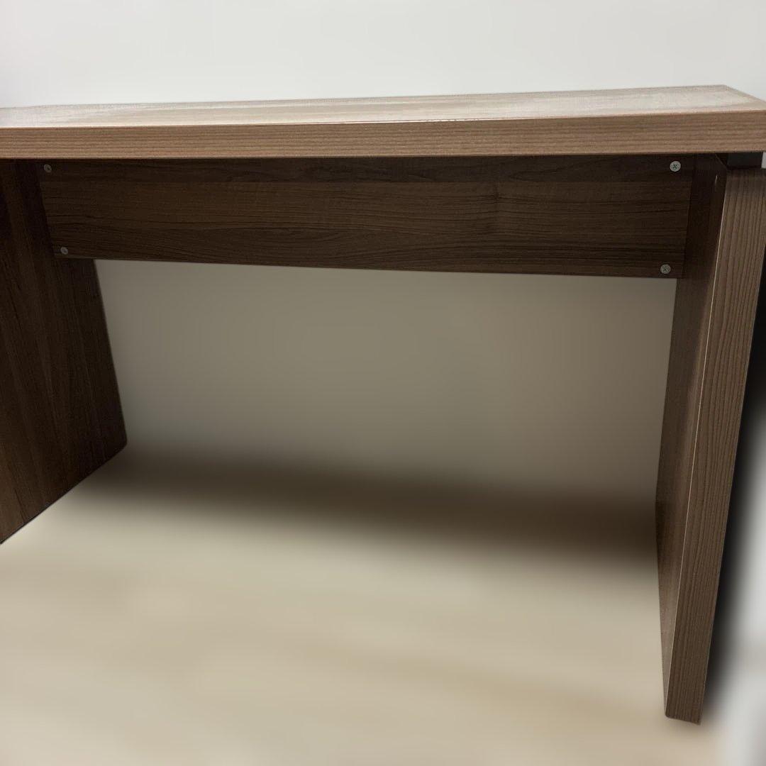 白井産業　ブラウン木製シンプルデスク 120cm幅 組立品　美品