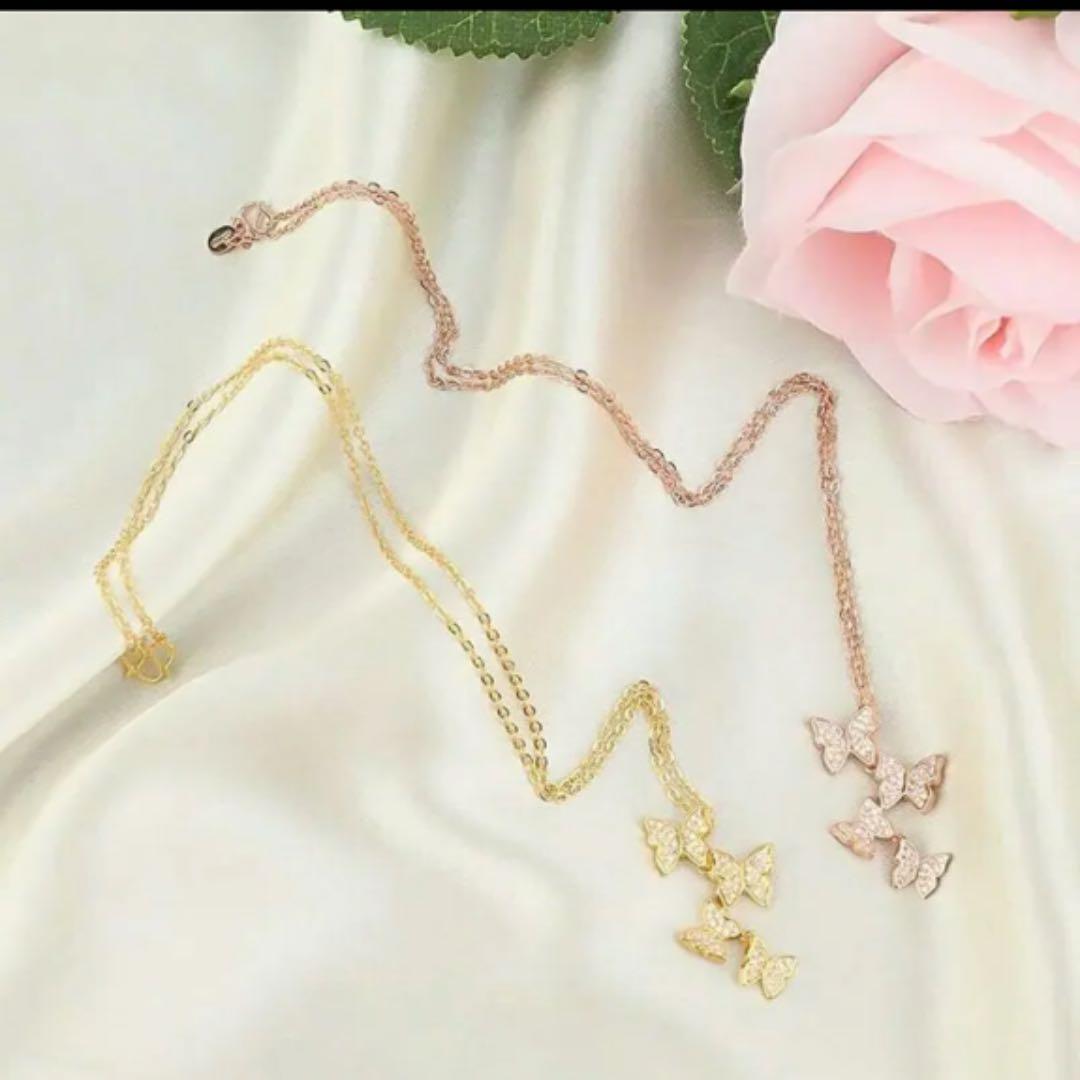 【ギフト推奨】スワロフスキー❤️高品質バタフライ18g 刻印変色なしチェーン付