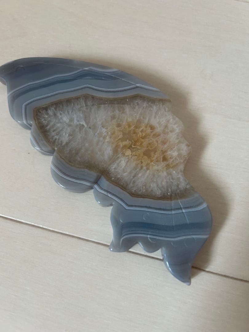 【限定1点】蝶の天然石アゲート×妖精オブジェ高級インテリア新品浄化・癒し・開運に