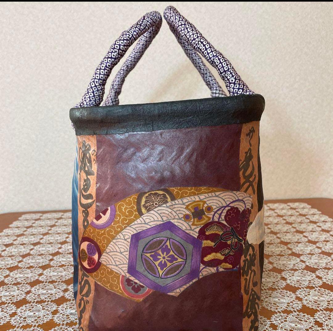 富士山 宝船一閑張り かごバッグ