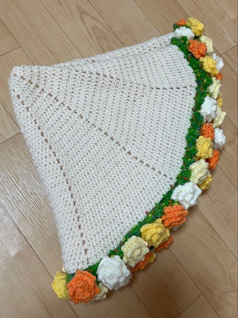 バラ　ブーケブランケット　フラワーブランケット　花束ブランケット　黄色　オレンジ