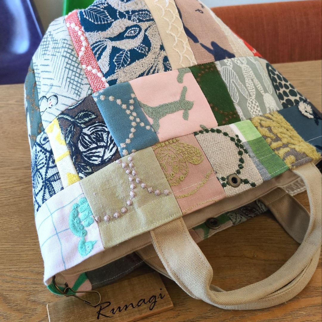 モザイクパッチのバケツバッグ＊ミナペルホネン