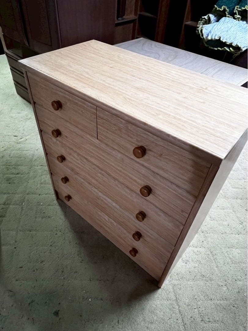 木目調6段チェスト