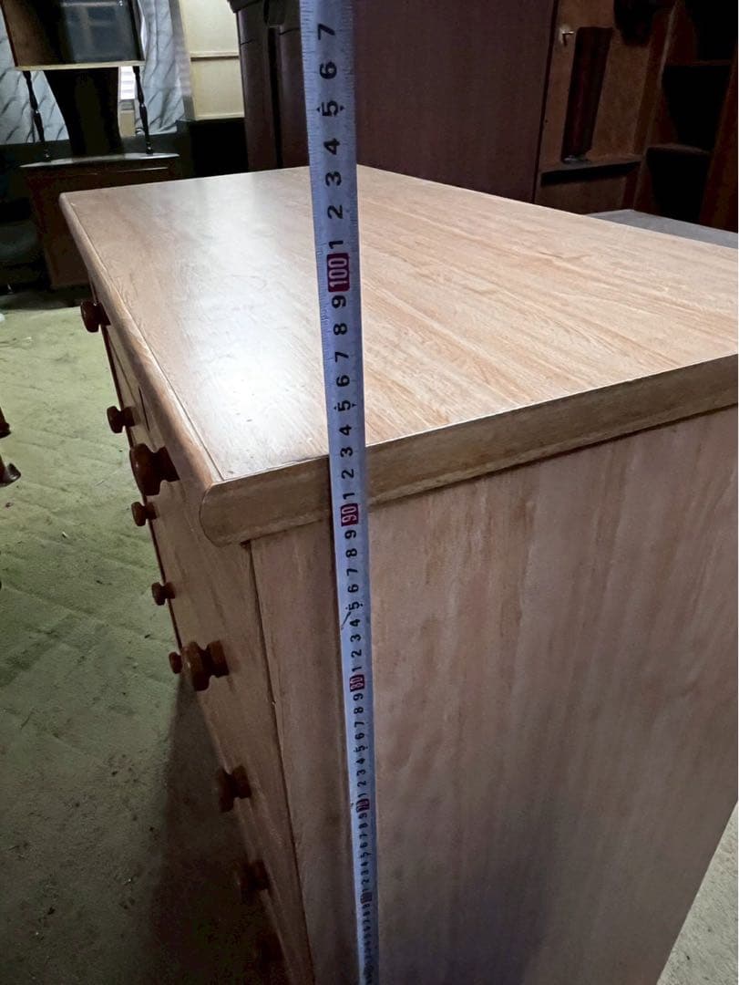 木目調6段チェスト