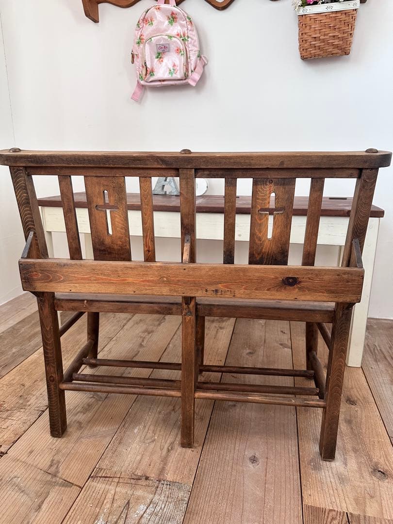 アンティーク風/シャビーシック家具/チャーチチェア/オールドパイン家具/キッズ