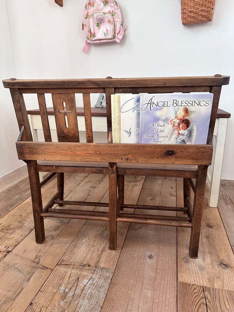 アンティーク風/シャビーシック家具/チャーチチェア/オールドパイン家具/キッズ