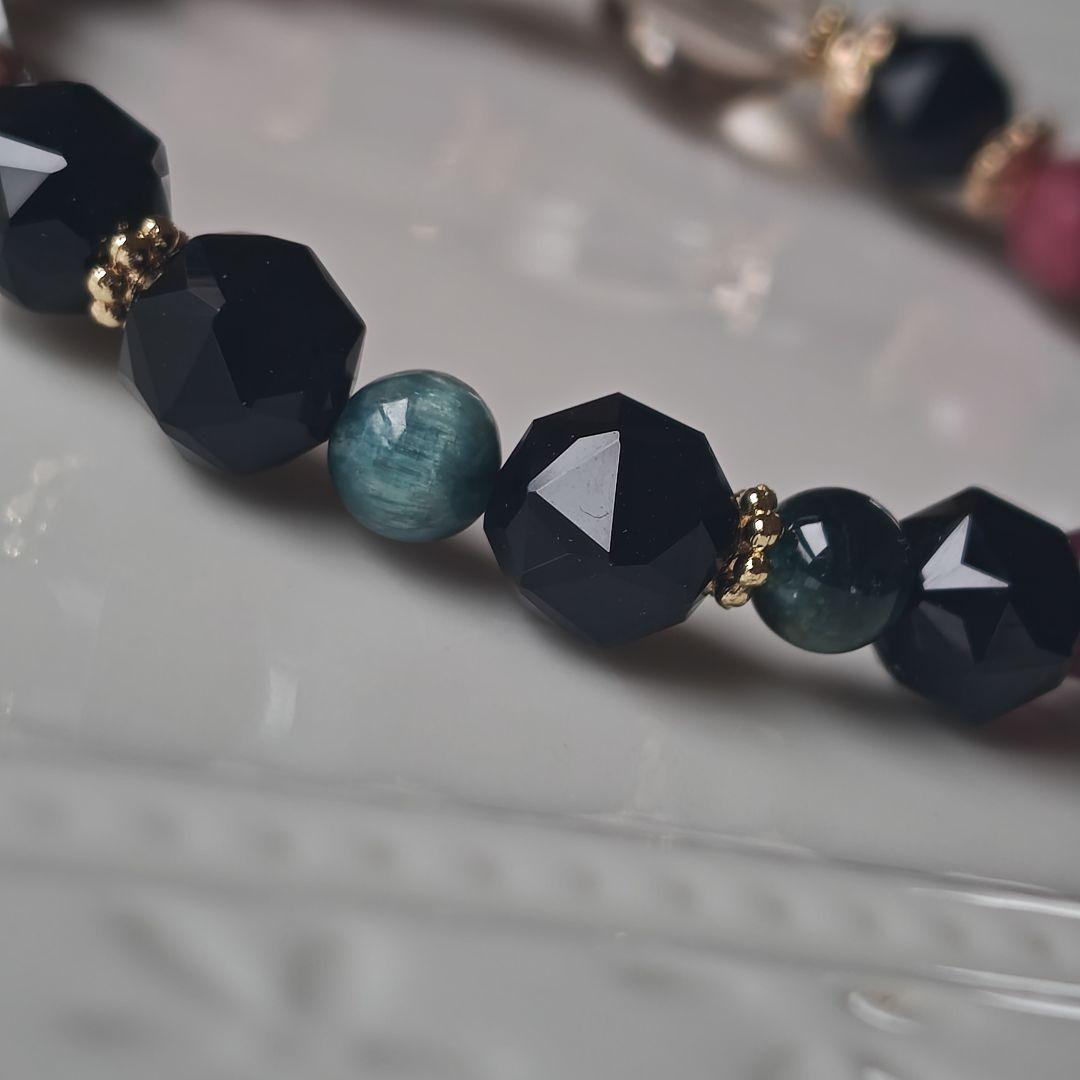 専用です♡華奢ブレス✡極みゴールデンスキャポライト、モリオン、ルビー、トルマリン