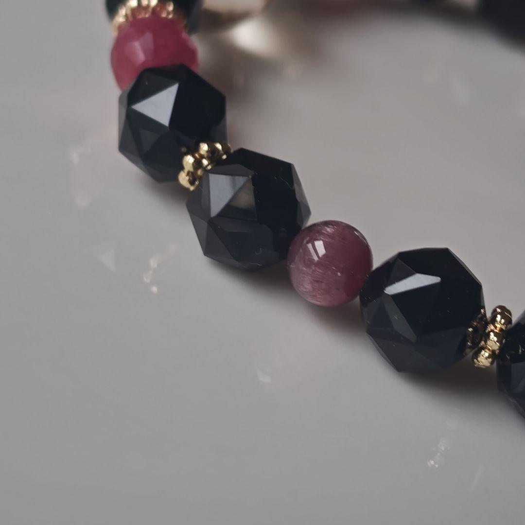 専用です♡華奢ブレス✡極みゴールデンスキャポライト、モリオン、ルビー、トルマリン