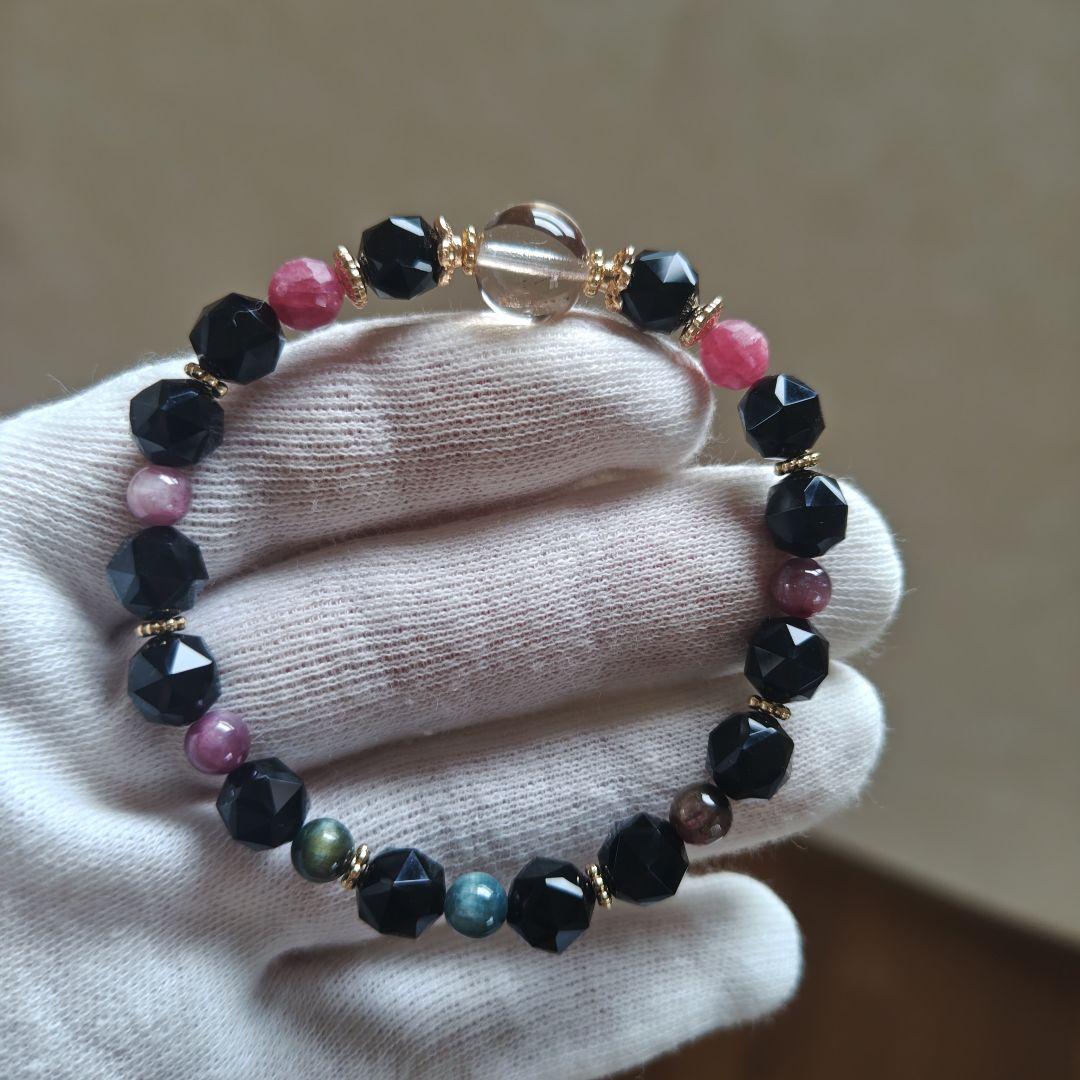 専用です♡華奢ブレス✡極みゴールデンスキャポライト、モリオン、ルビー、トルマリン
