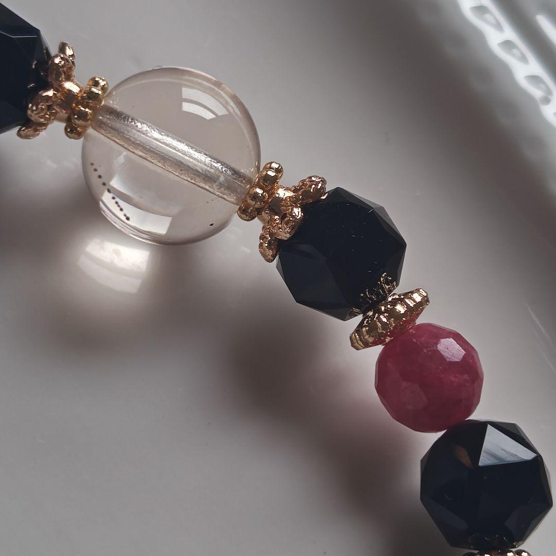 専用です♡華奢ブレス✡極みゴールデンスキャポライト、モリオン、ルビー、トルマリン
