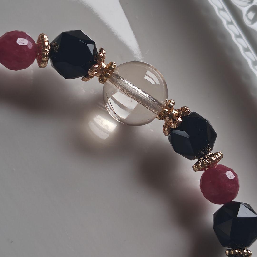 専用です♡華奢ブレス✡極みゴールデンスキャポライト、モリオン、ルビー、トルマリン