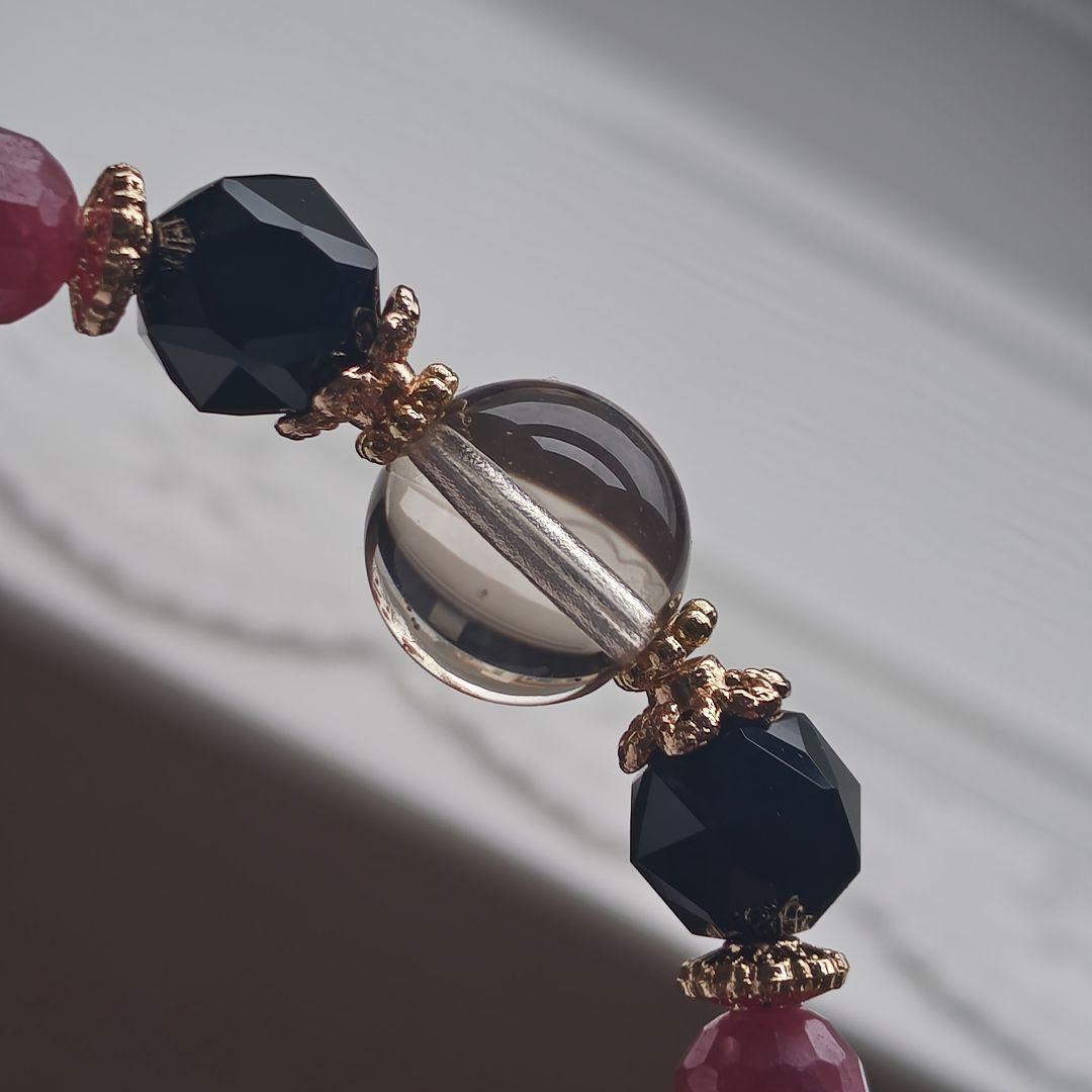 専用です♡華奢ブレス✡極みゴールデンスキャポライト、モリオン、ルビー、トルマリン