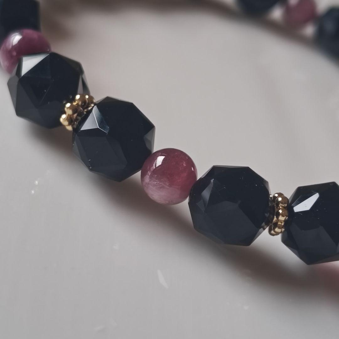 専用です♡華奢ブレス✡極みゴールデンスキャポライト、モリオン、ルビー、トルマリン