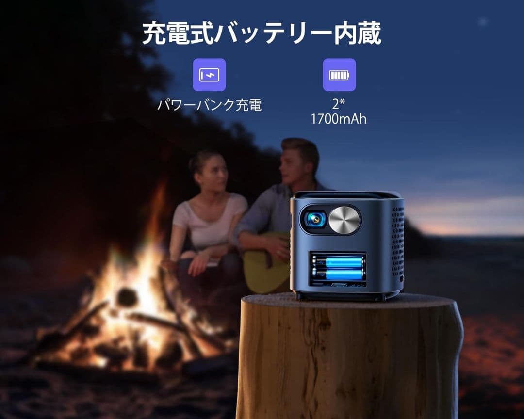 新品 プロジェクター 小型 Android TV搭載 DLP 自動垂直台形補正