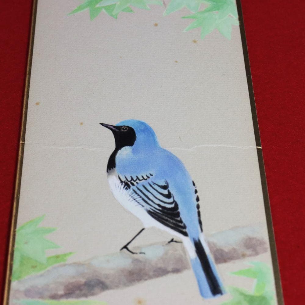 【短冊】☆日本画☆ 四季の情景１３枚　「木製飾り台」、「目録」付き