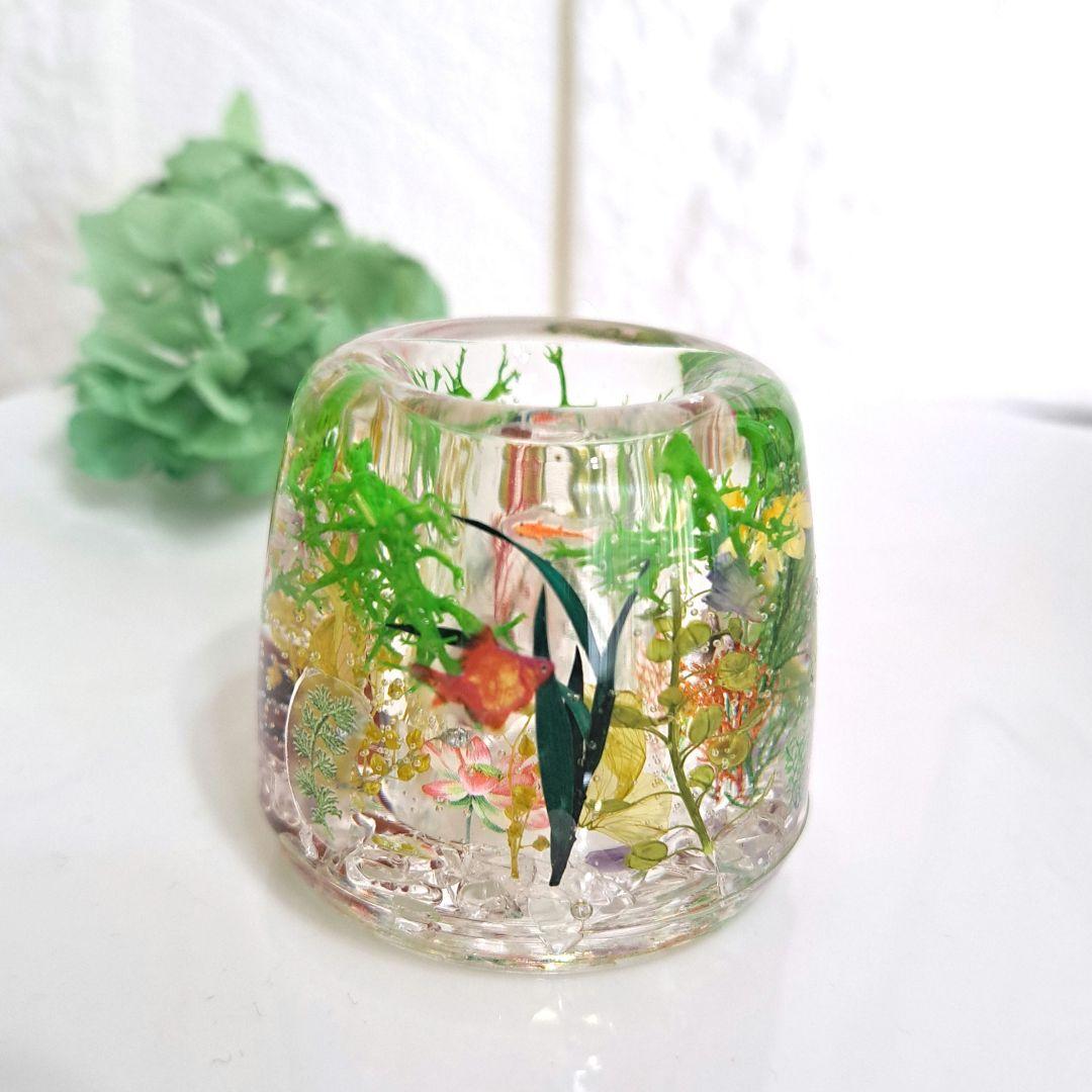 NO.687 アクアリウム✨金魚⑧固まるハーバリウムペン立て